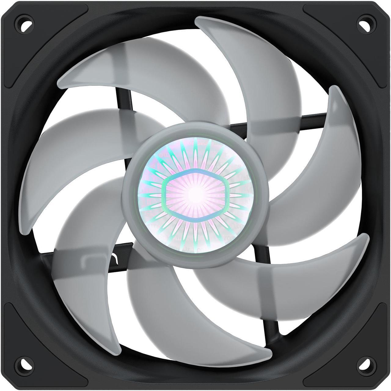 Alt view image 8 of 9 - Cooler Master SickleFlow 120 V2 Addressable RGB Square Frame Fan, Individually Customizable LEDS, Air Balance Curve Blade Design, Sealed Bearing, PWM Control for Computer Case & Liquid Radiator