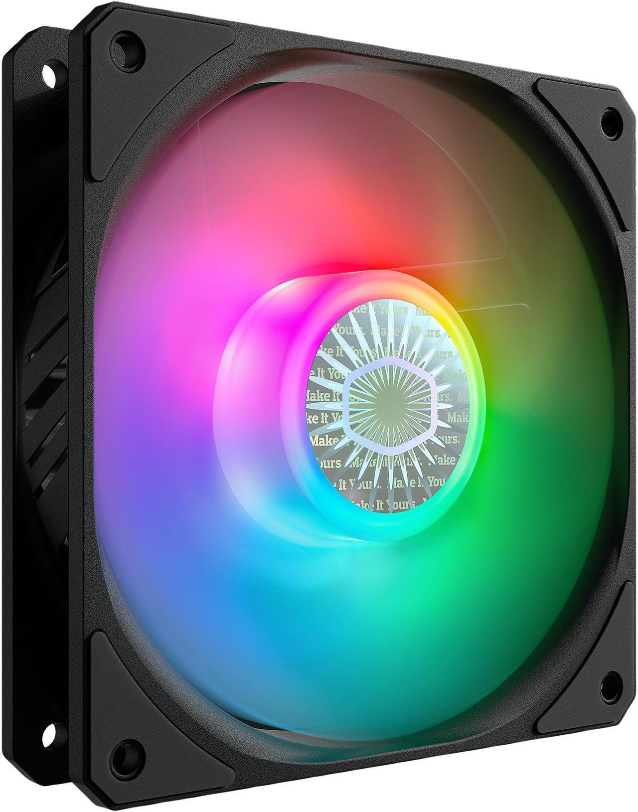 Main image of Cooler Master SickleFlow 120 V2 Addressable RGB Square Frame Fan, Individually Customizable LEDS, Air Balance Curve Blade Design, Sealed Bearing, PWM Control for Computer Case & Liquid Radiator