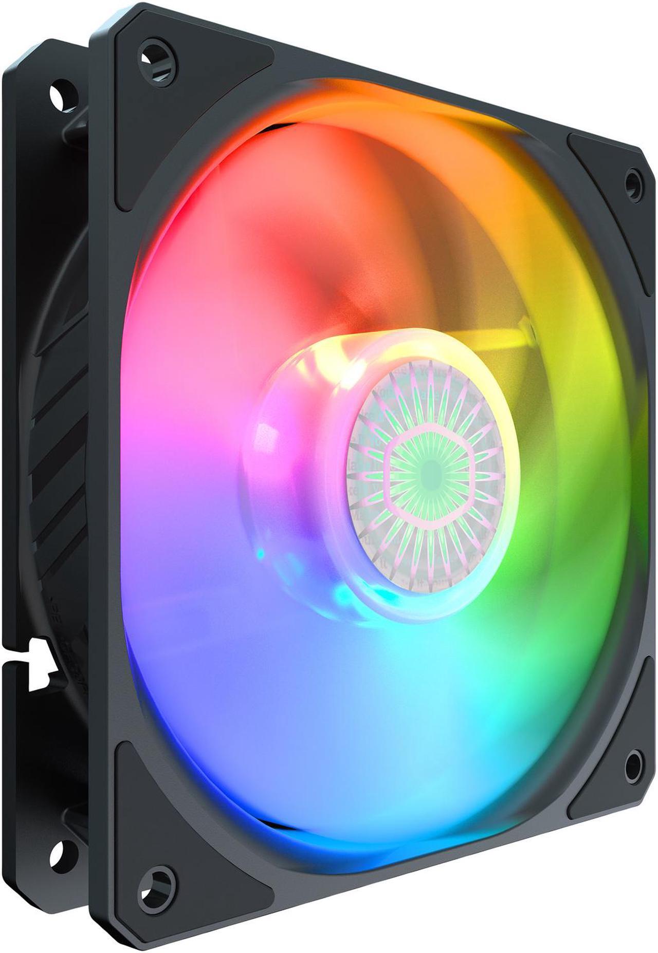 Alt view image 2 of 9 - Cooler Master SickleFlow 120 V2 Addressable RGB Square Frame Fan, Individually Customizable LEDS, Air Balance Curve Blade Design, Sealed Bearing, PWM Control for Computer Case & Liquid Radiator