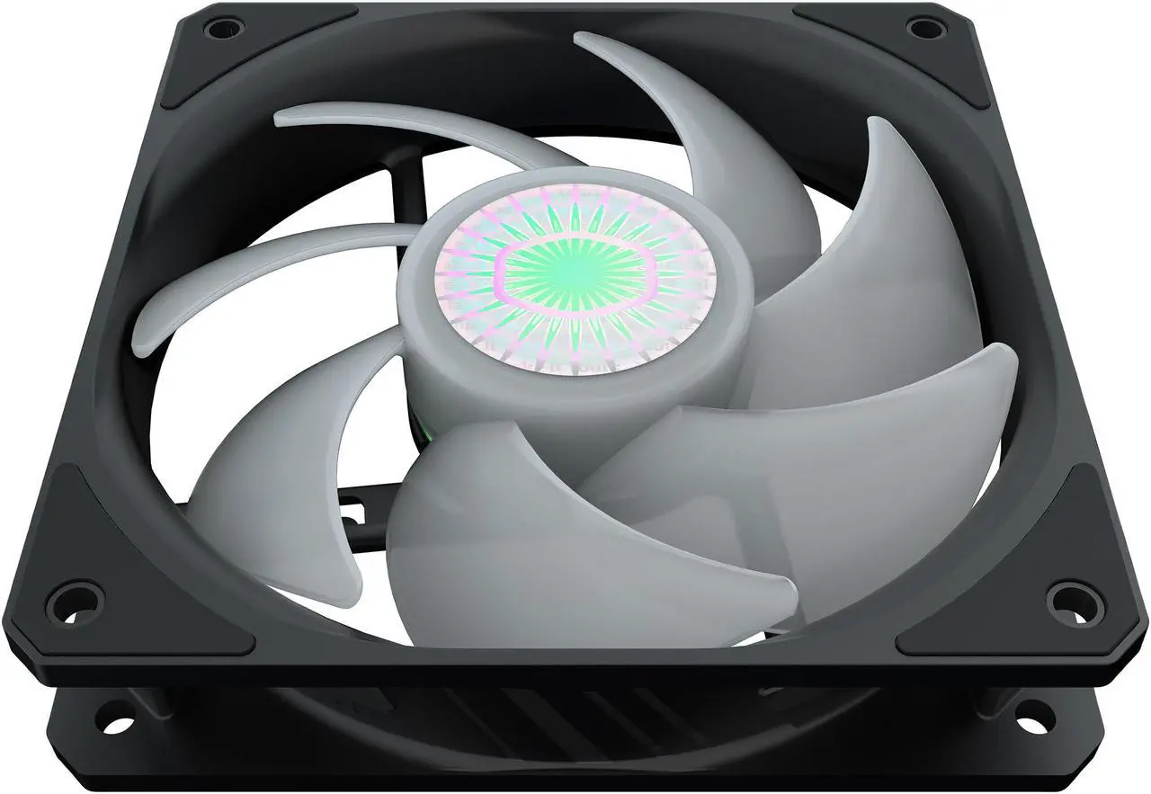 Alt view image 6 of 16 - Cooler Master SickleFlow 120 V2 Red Led Square Frame Fan with Air Balance Curve Blade Design, Sealed Bearing, PWM Control for Computer Case & Liquid Radiator