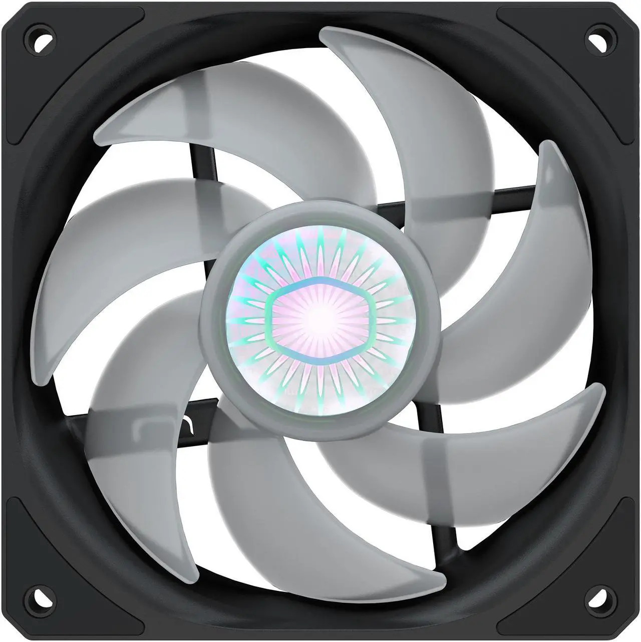 Alt view image 8 of 16 - Cooler Master SickleFlow 120 V2 Red Led Square Frame Fan with Air Balance Curve Blade Design, Sealed Bearing, PWM Control for Computer Case & Liquid Radiator