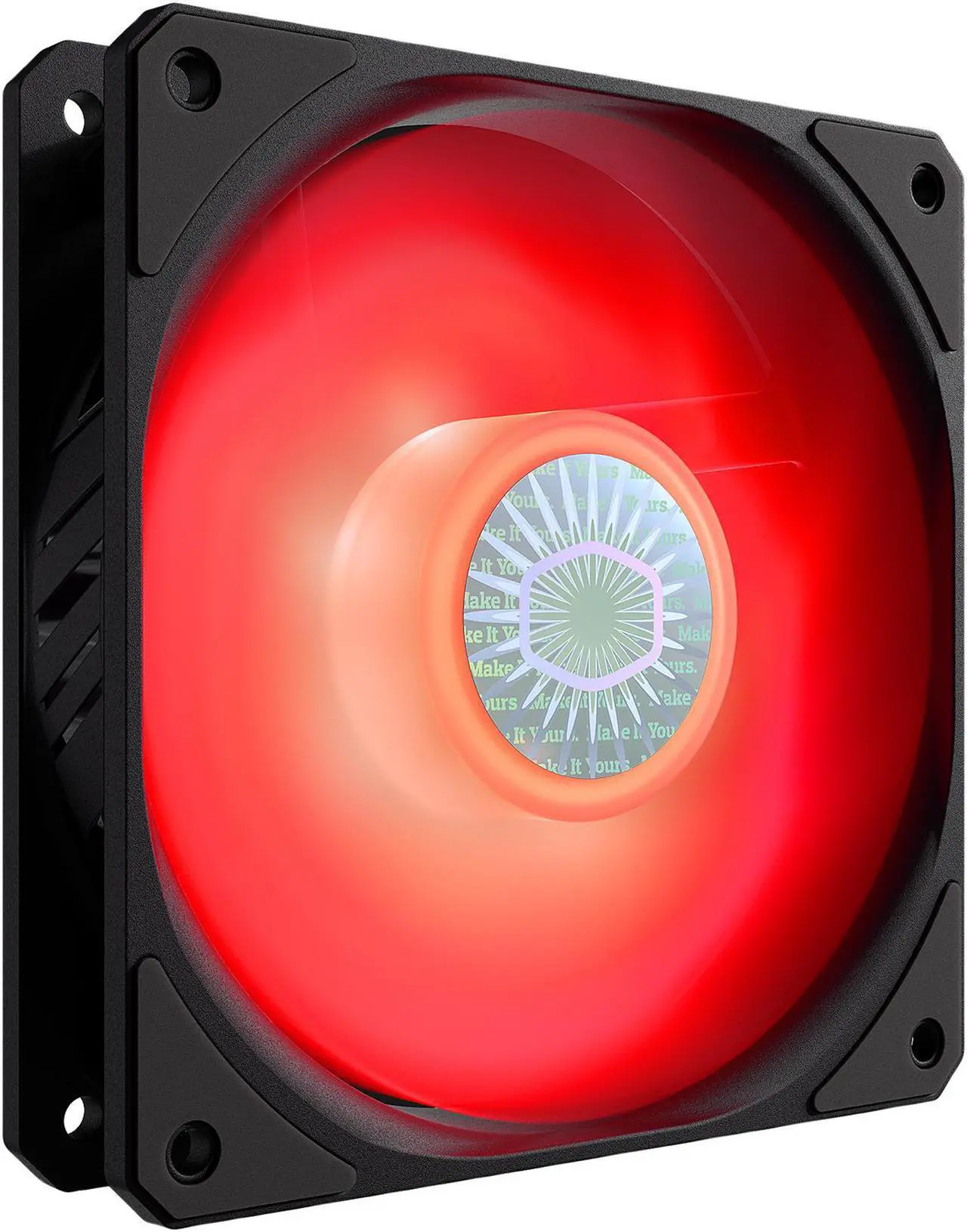 Alt view image 2 of 16 - Cooler Master SickleFlow 120 V2 Red Led Square Frame Fan with Air Balance Curve Blade Design, Sealed Bearing, PWM Control for Computer Case & Liquid Radiator