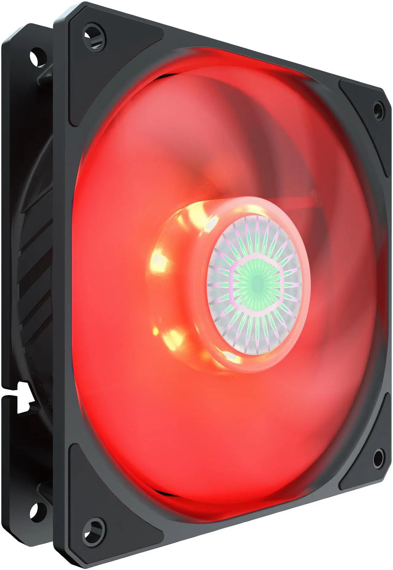 Alt view image 3 of 16 - Cooler Master SickleFlow 120 V2 Red Led Square Frame Fan with Air Balance Curve Blade Design, Sealed Bearing, PWM Control for Computer Case & Liquid Radiator