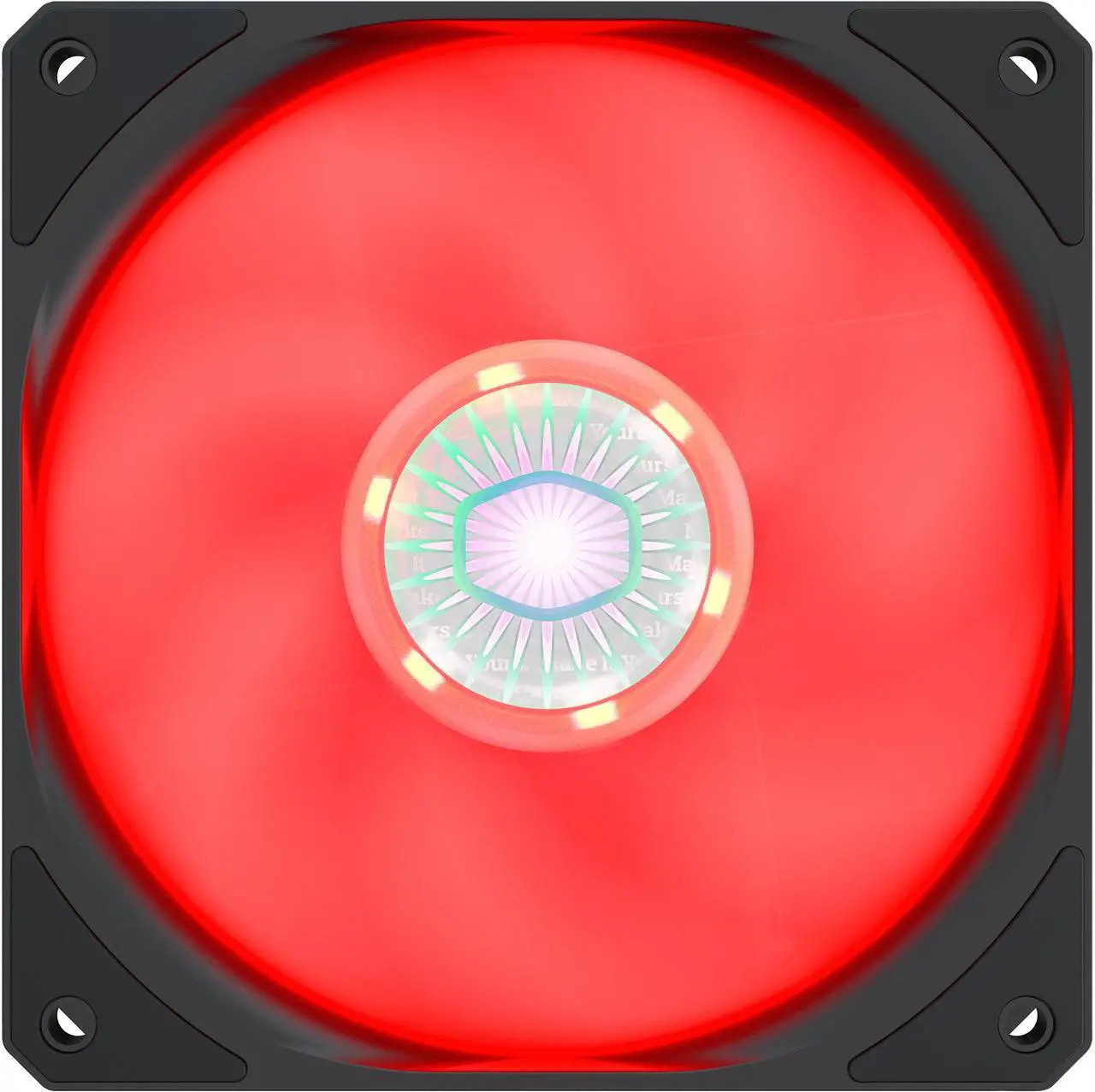 Main image of Cooler Master SickleFlow 120 V2 Red Led Square Frame Fan with Air Balance Curve Blade Design, Sealed Bearing, PWM Control for Computer Case & Liquid Radiator