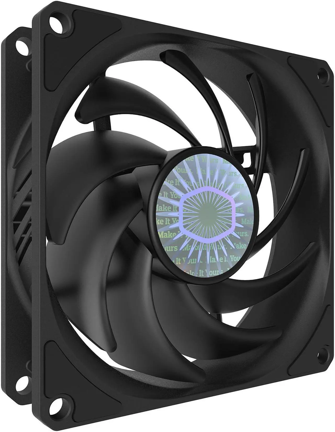 Alt view image 3 of 4 - Cooler Master SickleFlow 92 All-Black Square Frame Fan with  Air Balance Curve Blade Design, Sealed Bearing, PWM Control for Computer Case & Air Coolers