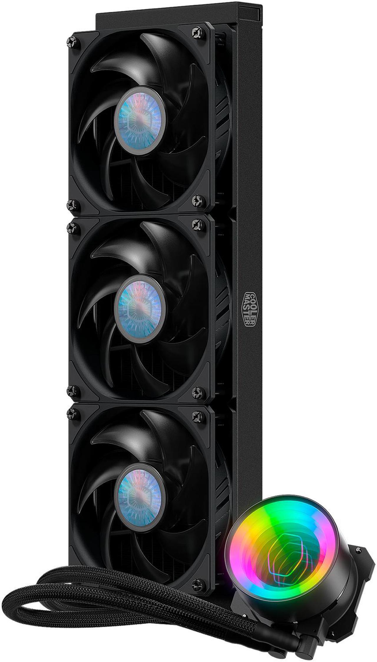 Alt view image 2 of 15 - MasterLiquid ML360 Mirror ARGB Close-Loop AIO CPU Liquid Cooler, Mirror ARGB Pump, 360 Radiator, Triple SickleFlow 120mm, 3rd Gen Dual Chamber Pump for AMD Ryzen/Intel 1200, 1151, LGA 1700 Compatible