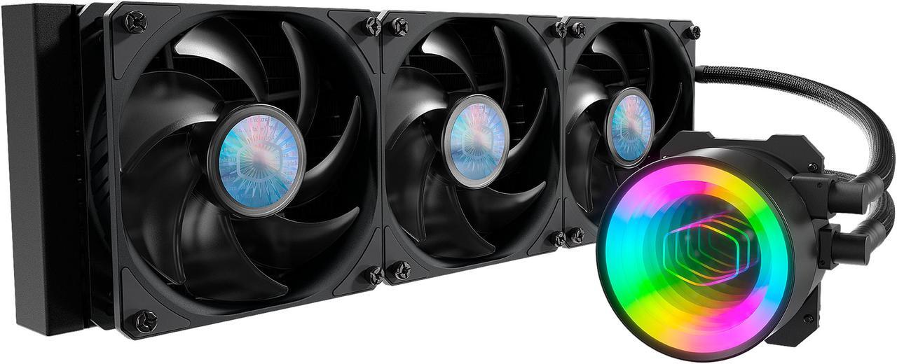 Main image of MasterLiquid ML360 Mirror ARGB Close-Loop AIO CPU Liquid Cooler, Mirror ARGB Pump, 360 Radiator, Triple SickleFlow 120mm, 3rd Gen Dual Chamber Pump for AMD Ryzen/Intel 1200, 1151, LGA 1700 Compatible