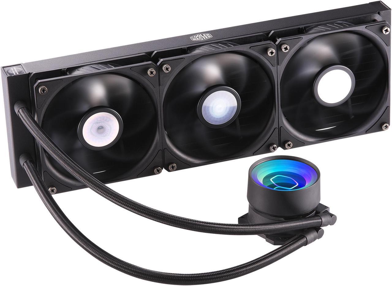 Alt view image 3 of 15 - MasterLiquid ML360 Mirror ARGB Close-Loop AIO CPU Liquid Cooler, Mirror ARGB Pump, 360 Radiator, Triple SickleFlow 120mm, 3rd Gen Dual Chamber Pump for AMD Ryzen/Intel 1200, 1151, LGA 1700 Compatible
