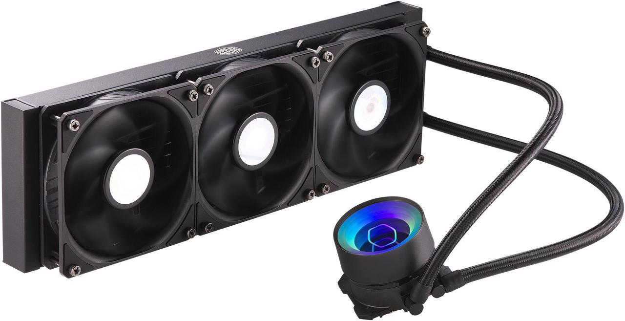 Alt view image 4 of 15 - MasterLiquid ML360 Mirror ARGB Close-Loop AIO CPU Liquid Cooler, Mirror ARGB Pump, 360 Radiator, Triple SickleFlow 120mm, 3rd Gen Dual Chamber Pump for AMD Ryzen/Intel 1200, 1151, LGA 1700 Compatible