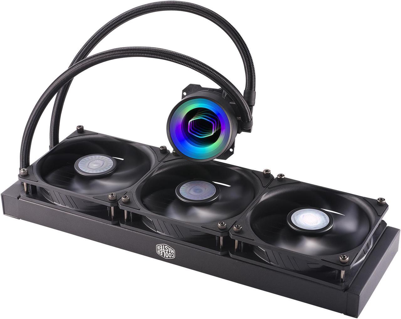 Alt view image 5 of 15 - MasterLiquid ML360 Mirror ARGB Close-Loop AIO CPU Liquid Cooler, Mirror ARGB Pump, 360 Radiator, Triple SickleFlow 120mm, 3rd Gen Dual Chamber Pump for AMD Ryzen/Intel 1200, 1151, LGA 1700 Compatible