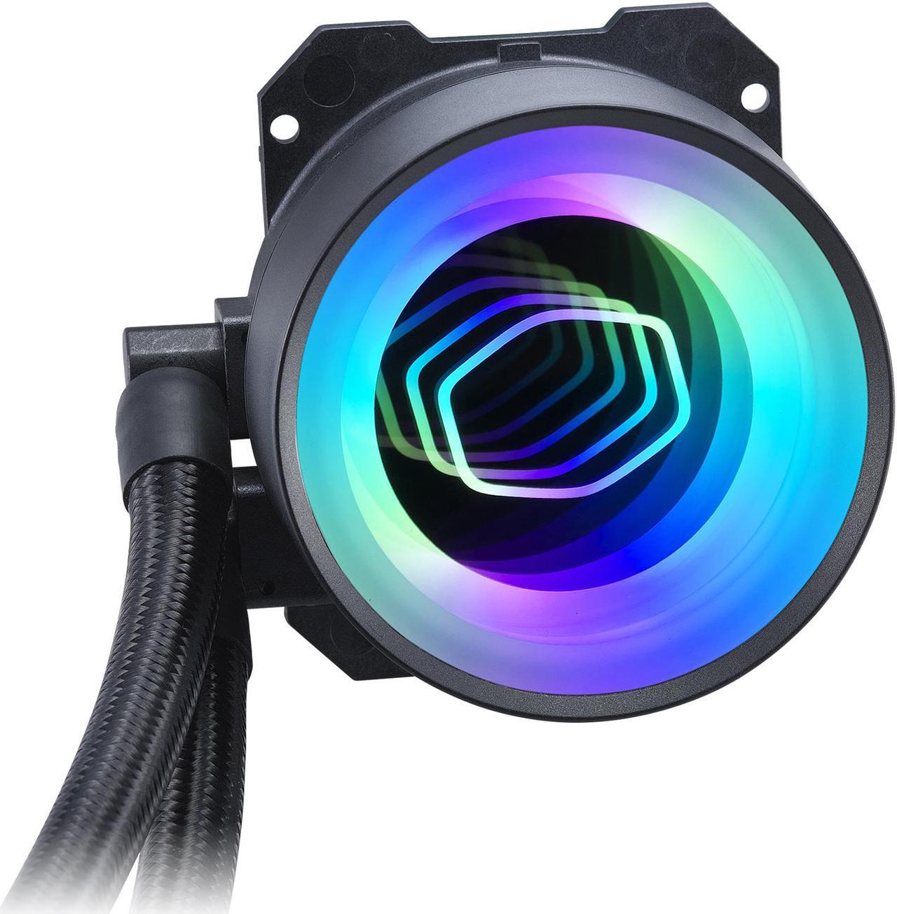 Alt view image 6 of 15 - MasterLiquid ML360 Mirror ARGB Close-Loop AIO CPU Liquid Cooler, Mirror ARGB Pump, 360 Radiator, Triple SickleFlow 120mm, 3rd Gen Dual Chamber Pump for AMD Ryzen/Intel 1200, 1151, LGA 1700 Compatible