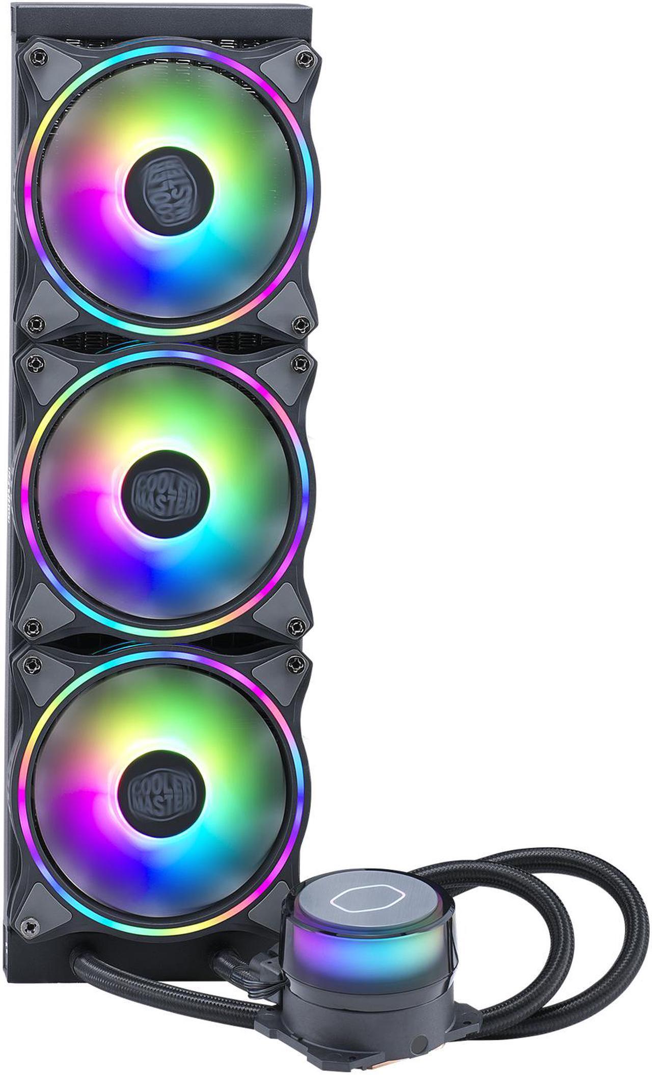 Alt view image 4 of 14 - CoolerMaster MasterLiquid ML360 Illusion, Translucent Dome, 3rd Gen Dual Chamber Pump, 240 Radiator, Dual MF120 Halo for AMD Ryzen/Intel 1200/1151 Close-Loop AIO CPU Liquid Cooler LGA 1700 Compatible