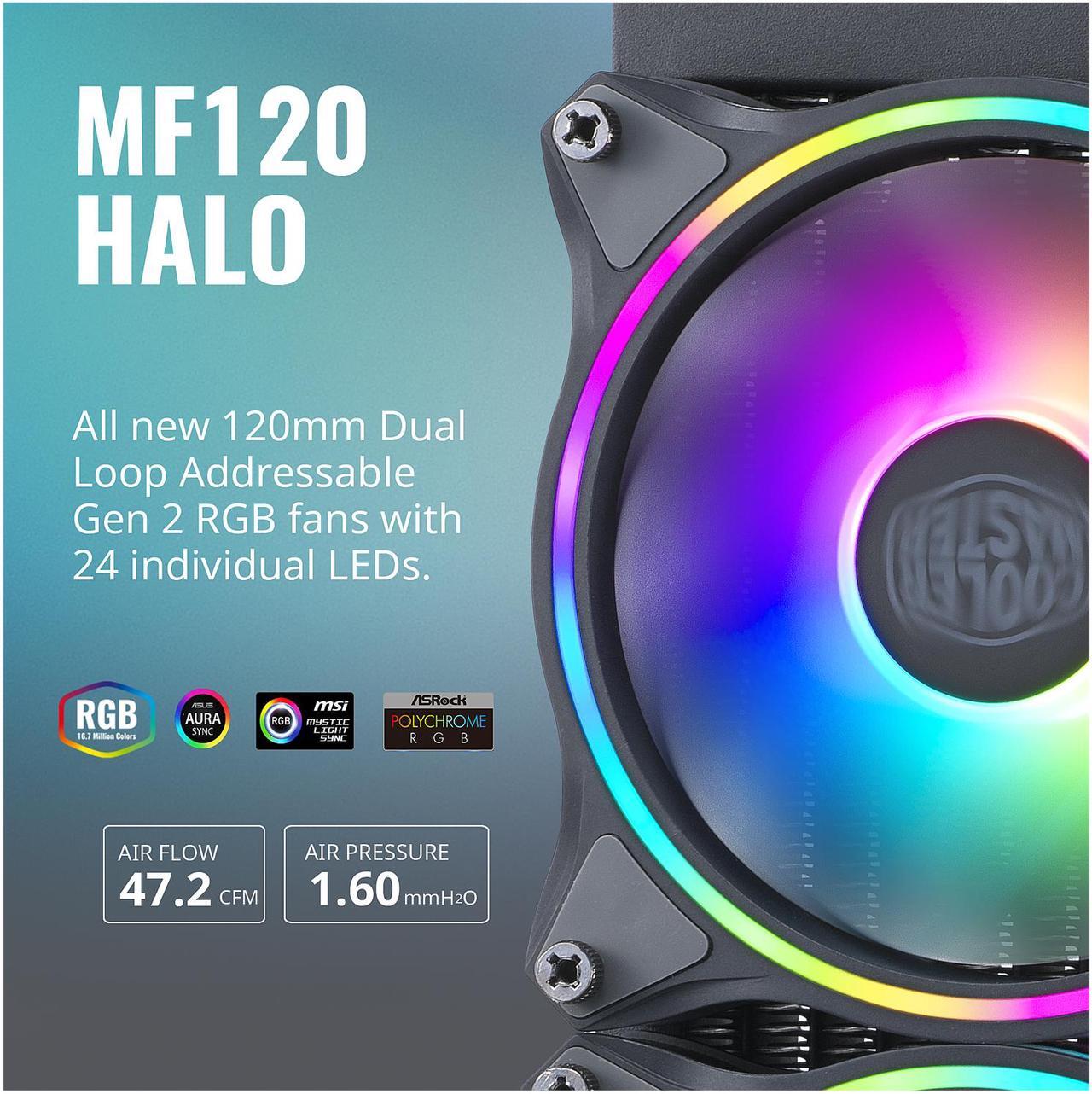 Alt view image 10 of 14 - CoolerMaster MasterLiquid ML360 Illusion, Translucent Dome, 3rd Gen Dual Chamber Pump, 240 Radiator, Dual MF120 Halo for AMD Ryzen/Intel 1200/1151 Close-Loop AIO CPU Liquid Cooler LGA 1700 Compatible