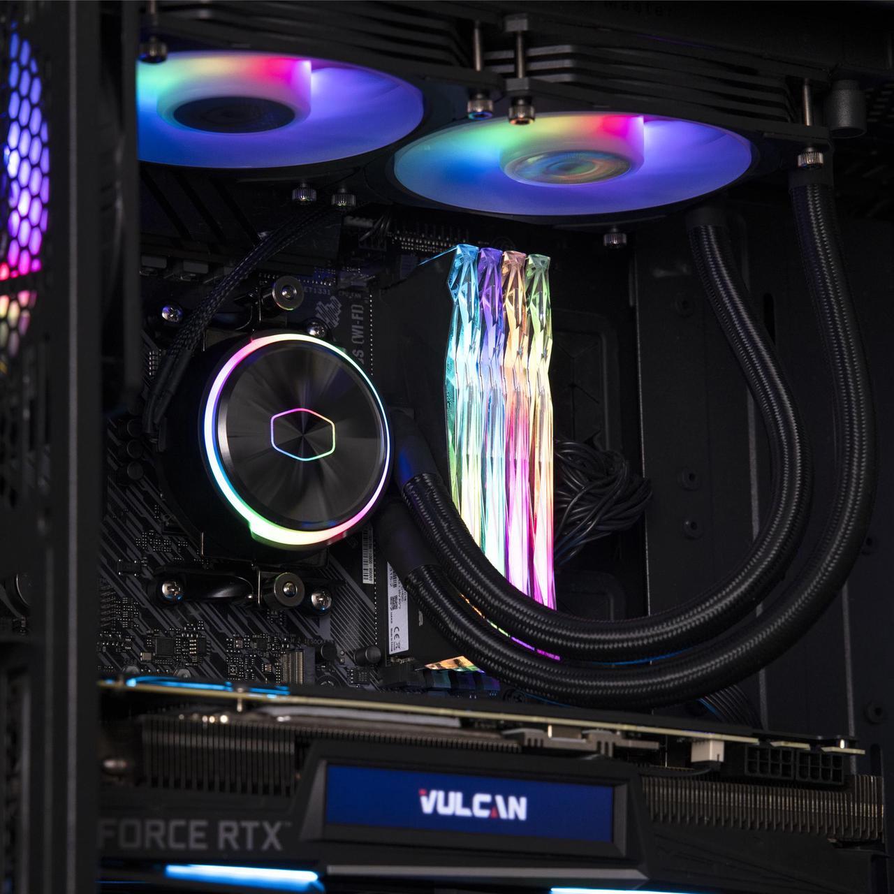 Alt view image 11 of 15 - Cooler Master MasterLiquid PL240 FLUX Close-Loop AIO CPU Liquid Cooler, Dual Chamber Pump, Ceramic Bearing Impeller, Enlarged Copper Base, ARGB PL-Flux 120mm Fans for AMD Ryzen/Intel 1700/1200/1156/1155/1151/1150