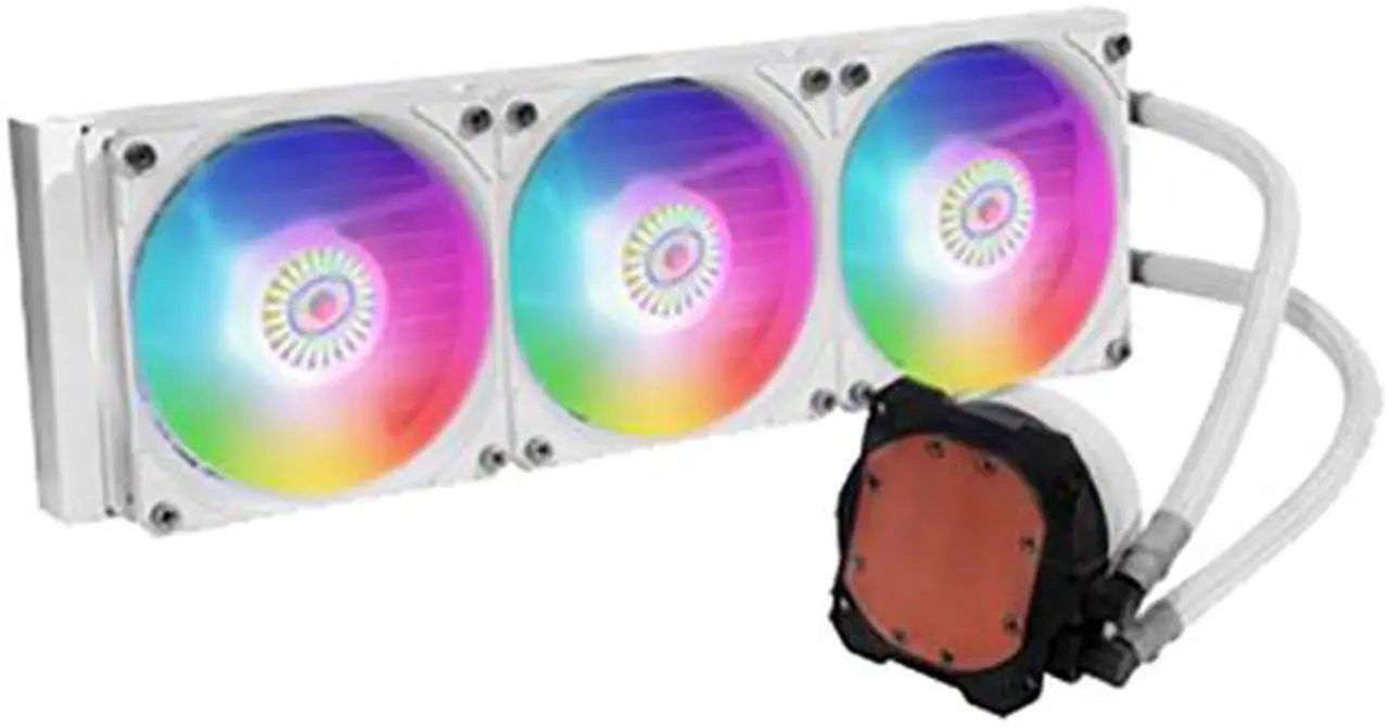 Alt view image 3 of 6 - COOLER MASTER MLW-D36M-A18PW-RW Masterliquid ML360L ARGB White Edition V2 Liquid Water Cooler - Supports Intel LGA 1851/1700 and AMD AM5/AM4
