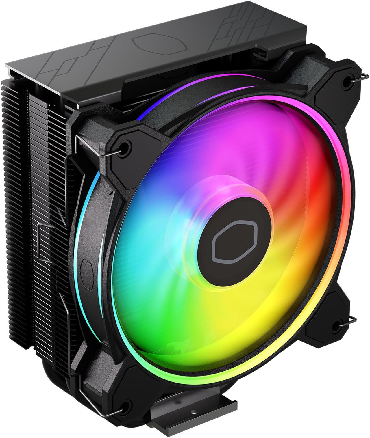 Cooler Master Hyper 212 Halo Black CPU Air Cooler, MF120 Halo² Fan, Dual Loop ARGB, Aluminum Top Cover, 4 Copper Heat Pipes, 154mm (H) for AMD Ryzen AM5/AM4, Intel LGA 1851 1700/1200 (RR-S4KK-20PA-R1)