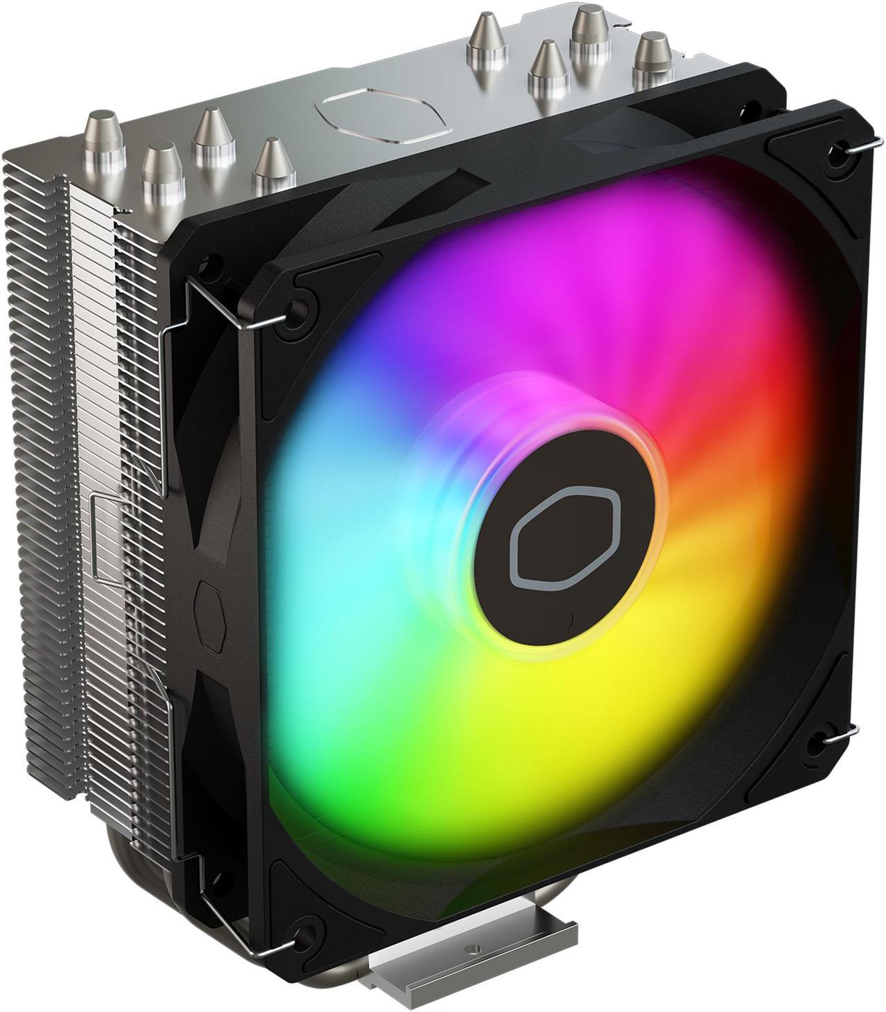 Cooler Master Hyper 212 Spectrum V3 CPU Air Cooler, ARGB Sync, 120mm PWM Fan, 4 Copper Direct Contact Heat Pipes, 152mm Tall, Brackets AMD Ryzen AM5/AM4, Intel LGA 1851/1700/1200 (RR-S4NA-17PA-R1)