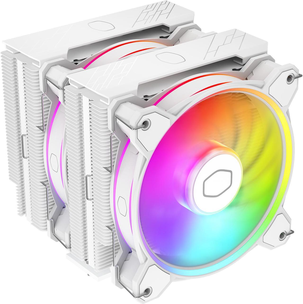 Cooler Master Hyper 622 Halo White CPU Air Cooler, MF120 Halo² Fan, Dual Loop ARGB, Aluminum Top Cover, 6 Copper Heat Pipes, 154mm (H) for AMD Ryzen AM5/AM4, Intel LGA1700/1200 (RR-D6WW-20PA-R1)