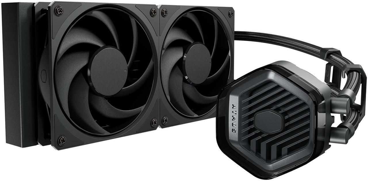 Main image of Cooler Master 240 Atmos Stealth High Performance Close-Loop AIO Liquid Cooler, R9|i7 Dual Chamber Pump, Customize Cover, Sickleflow Edge PWM, AMD Ryzen AM5|4, Intel LGA 1851|1700 Platform
