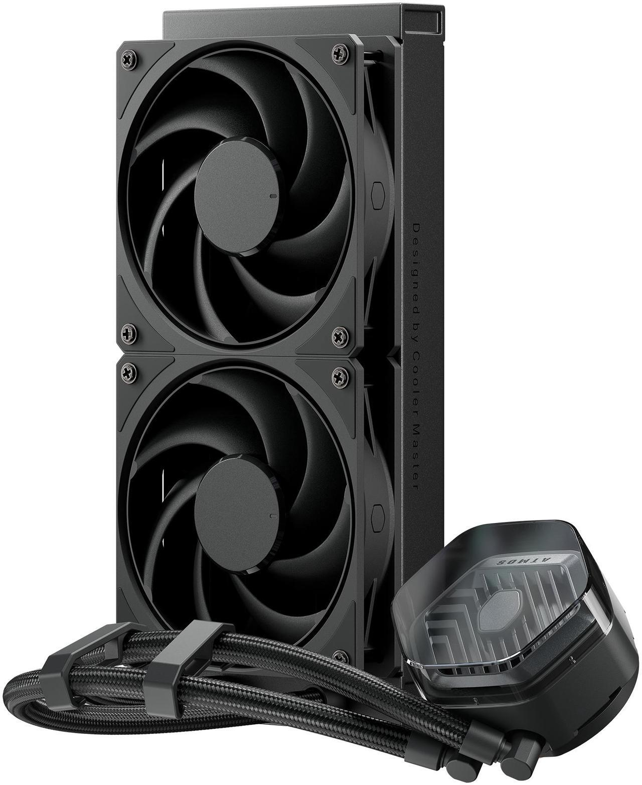 Alt view image 2 of 11 - Cooler Master 240 Atmos Stealth High Performance Close-Loop AIO Liquid Cooler, R9|i7 Dual Chamber Pump, Customize Cover, Sickleflow Edge PWM, AMD Ryzen AM5|4, Intel LGA 1851|1700 Platform