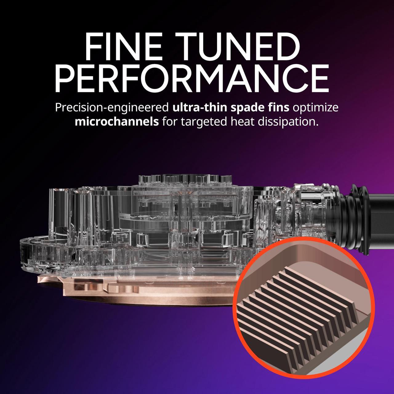 Alt view image 6 of 11 - Cooler Master 240 Atmos Stealth High Performance Close-Loop AIO Liquid Cooler, R9|i7 Dual Chamber Pump, Customize Cover, Sickleflow Edge PWM, AMD Ryzen AM5|4, Intel LGA 1851|1700 Platform