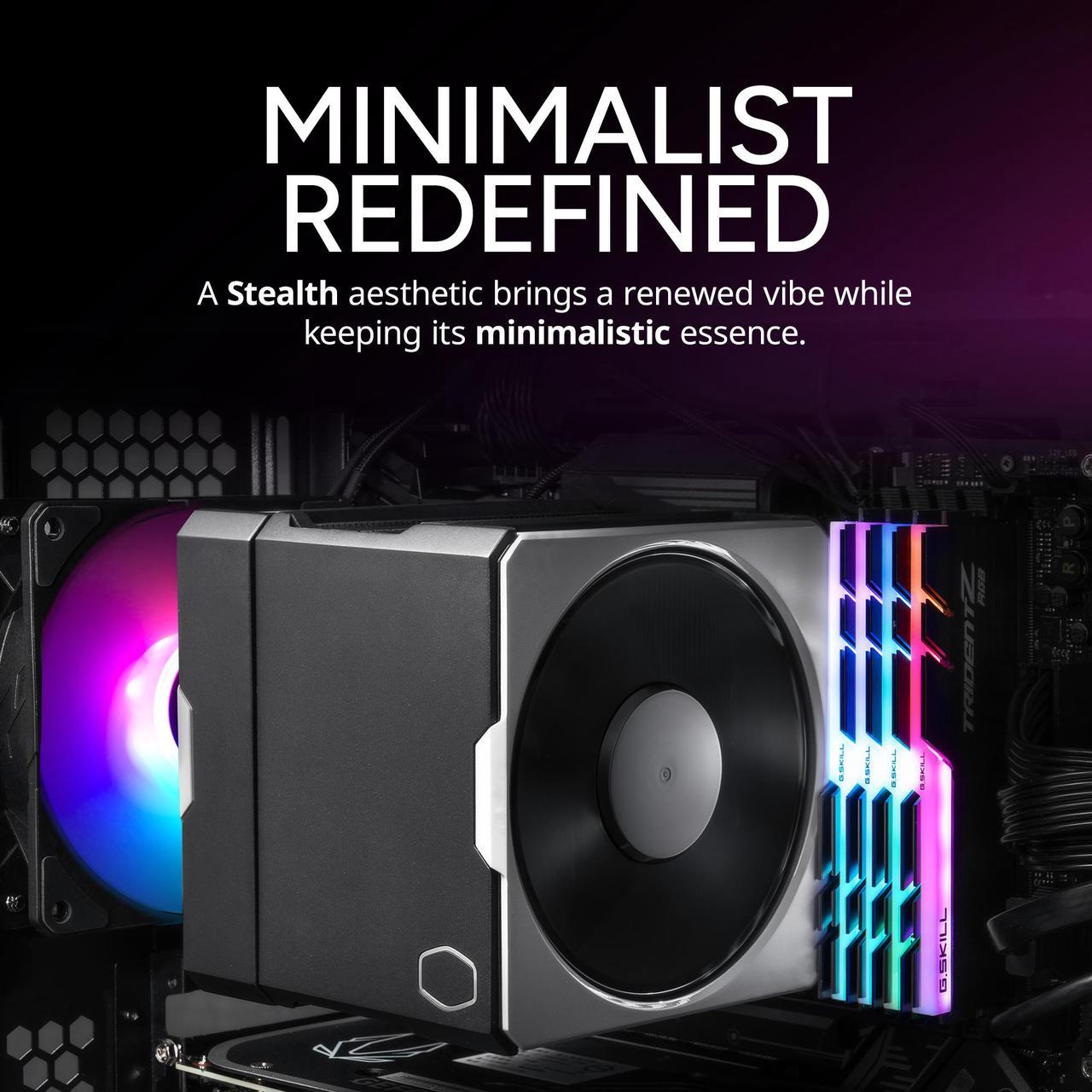 Alt view image 7 of 16 - Cooler Master Hyper 612 APEX CPU Air Cooler, Dual Mobius 120 PWM Fan, Superconductive Composite 6 Copper Heat Pipes, 159mm Tall, Sleek Top Cover, AMD Ryzen AM5|AM4, Intel LGA 1851|1700 Brackets