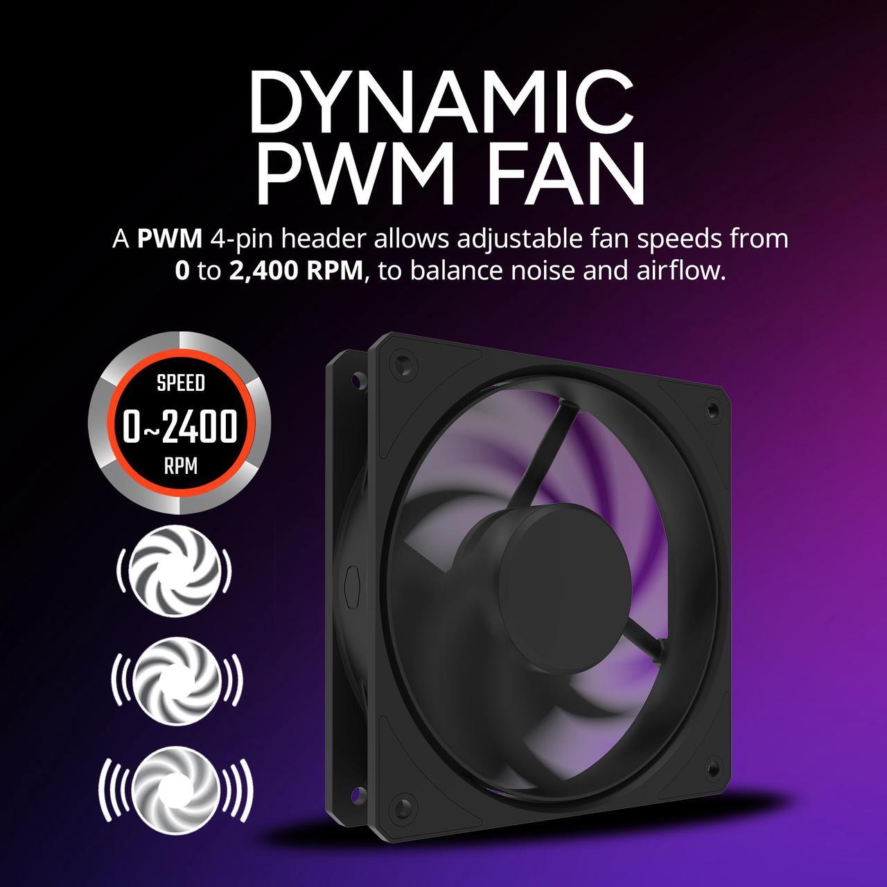 Alt view image 12 of 16 - Cooler Master Hyper 612 APEX CPU Air Cooler, Dual Mobius 120 PWM Fan, Superconductive Composite 6 Copper Heat Pipes, 159mm Tall, Sleek Top Cover, AMD Ryzen AM5|AM4, Intel LGA 1851|1700 Brackets