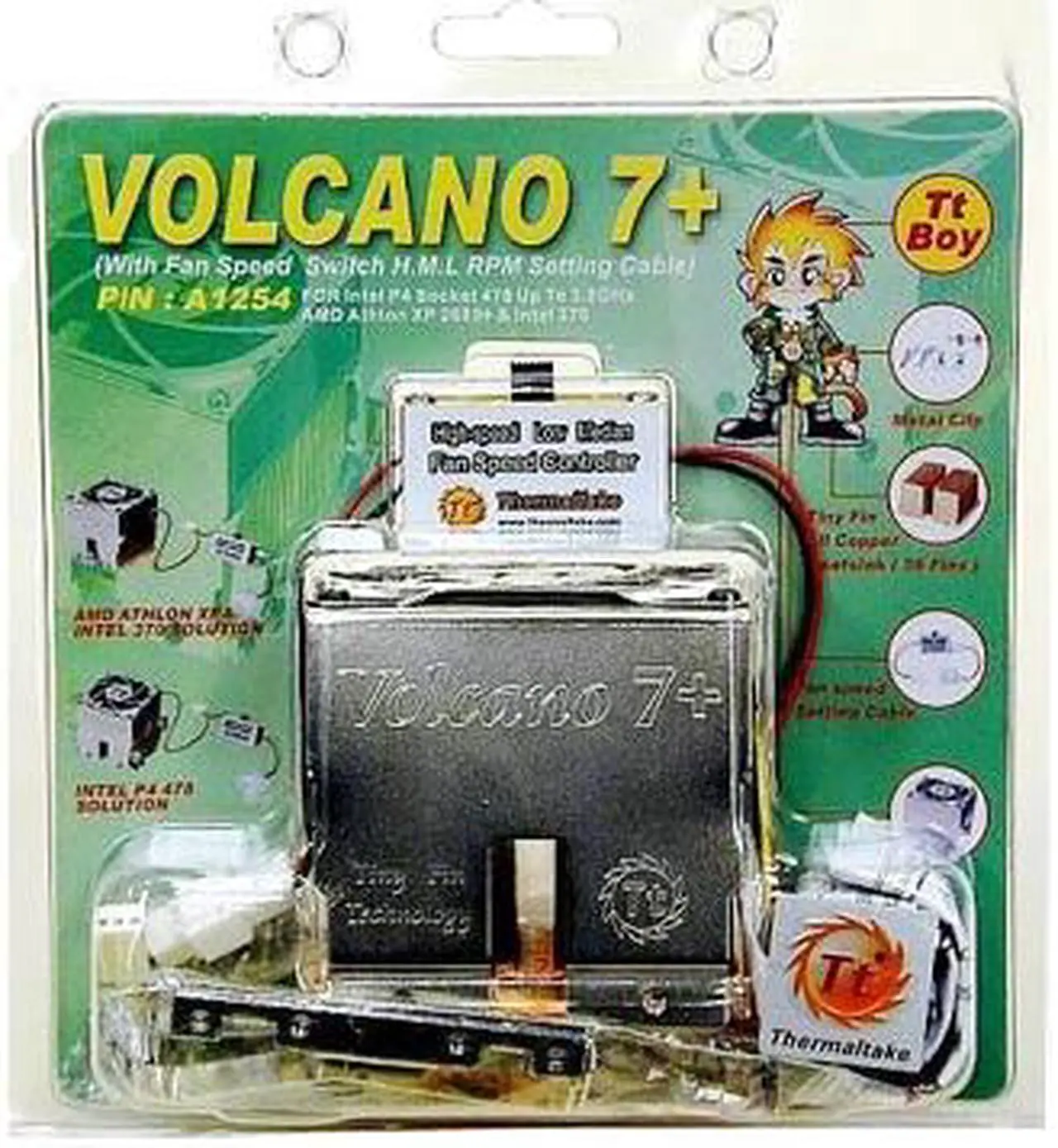 Alt view image 3 of 3 - Thermaltake VOLCANO 7+ 70mm 2 Ball Cooling Fan