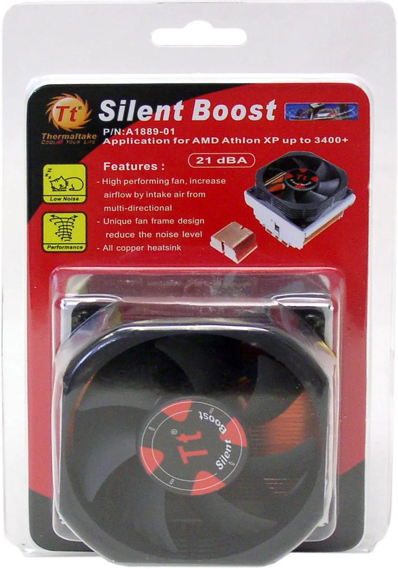 Alt view image 3 of 3 - Thermaltake Silent Boost Ball CPU  Cooler