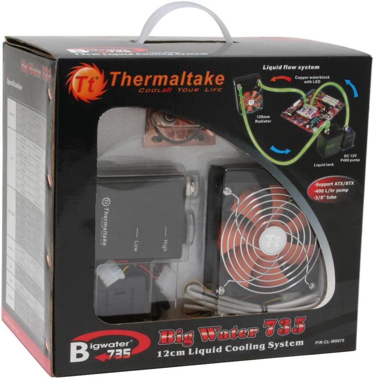 Alt view image 9 of 9 - Thermaltake CL-W0075 Liquid Cooling System