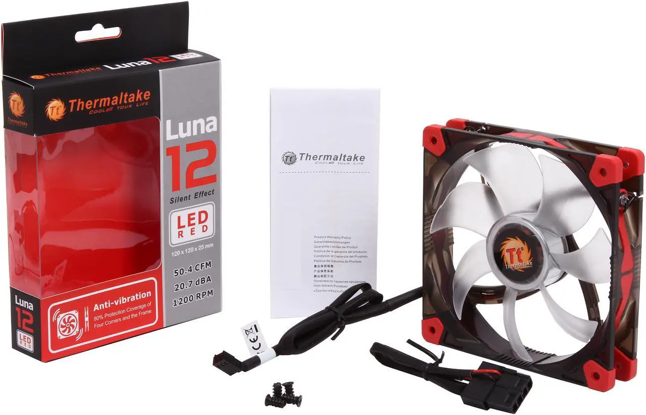Alt view image 6 of 5 - Thermaltake CL-F017-PL12RE-A Luna Series Quiet High Airflow Case Fan