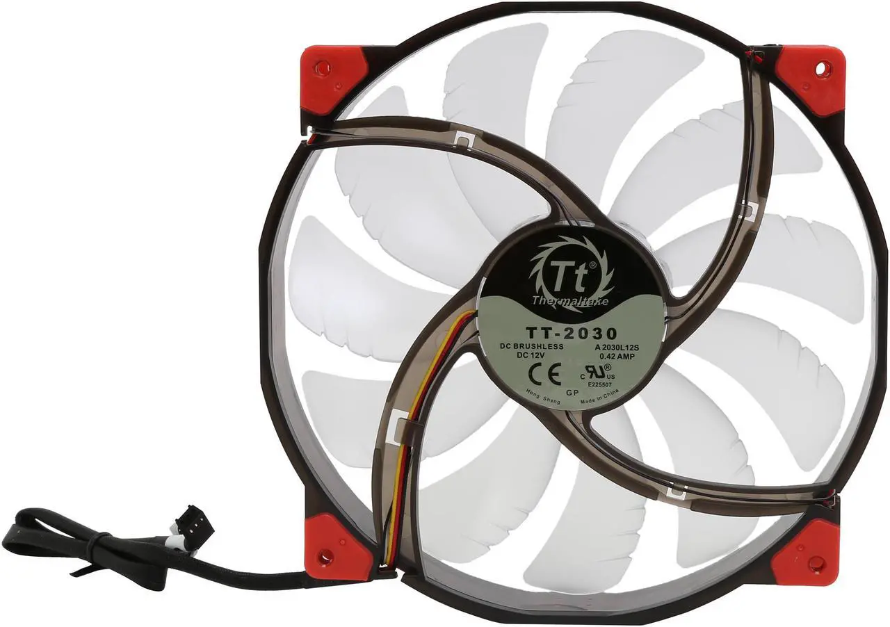 Alt view image 4 of 5 - Thermaltake CL-F025-PL20RE-A 200 mm Luna 20 Series RED LED High Airflow Case Fan