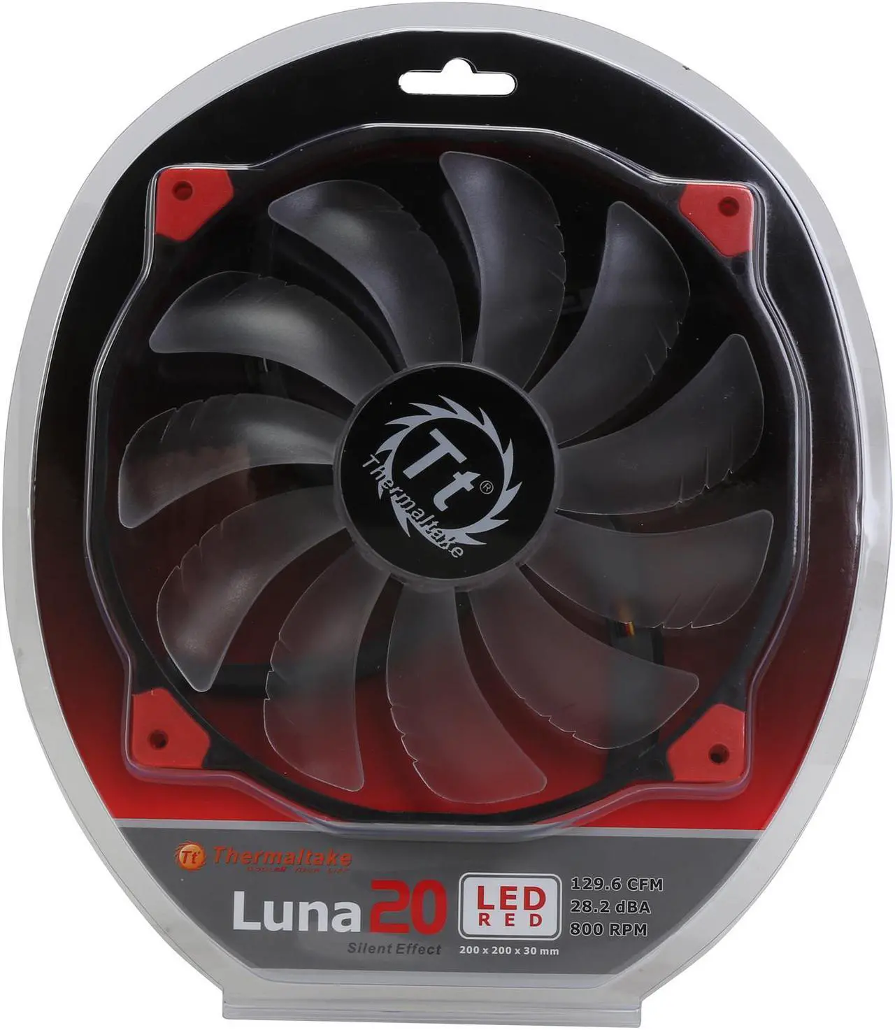 Alt view image 5 of 5 - Thermaltake CL-F025-PL20RE-A 200 mm Luna 20 Series RED LED High Airflow Case Fan