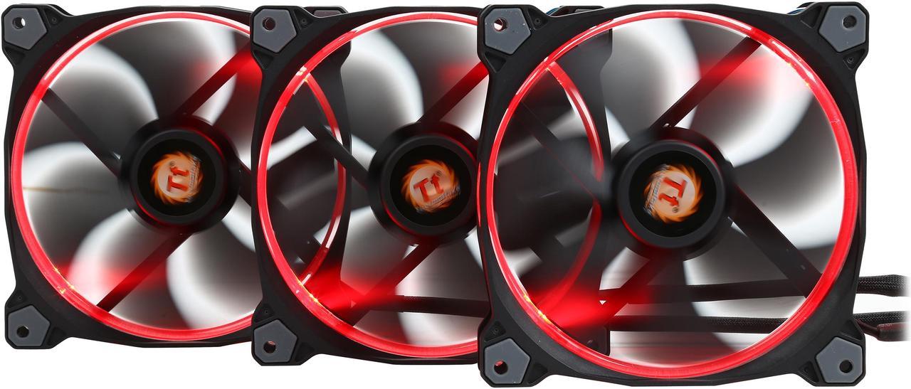 Thermaltake Riing 14 RGB Series High Static Pressure 140mm Circular RGB LED Ring Case/Radiator Fan - Triple Pack - CL-F043-PL14SW-B