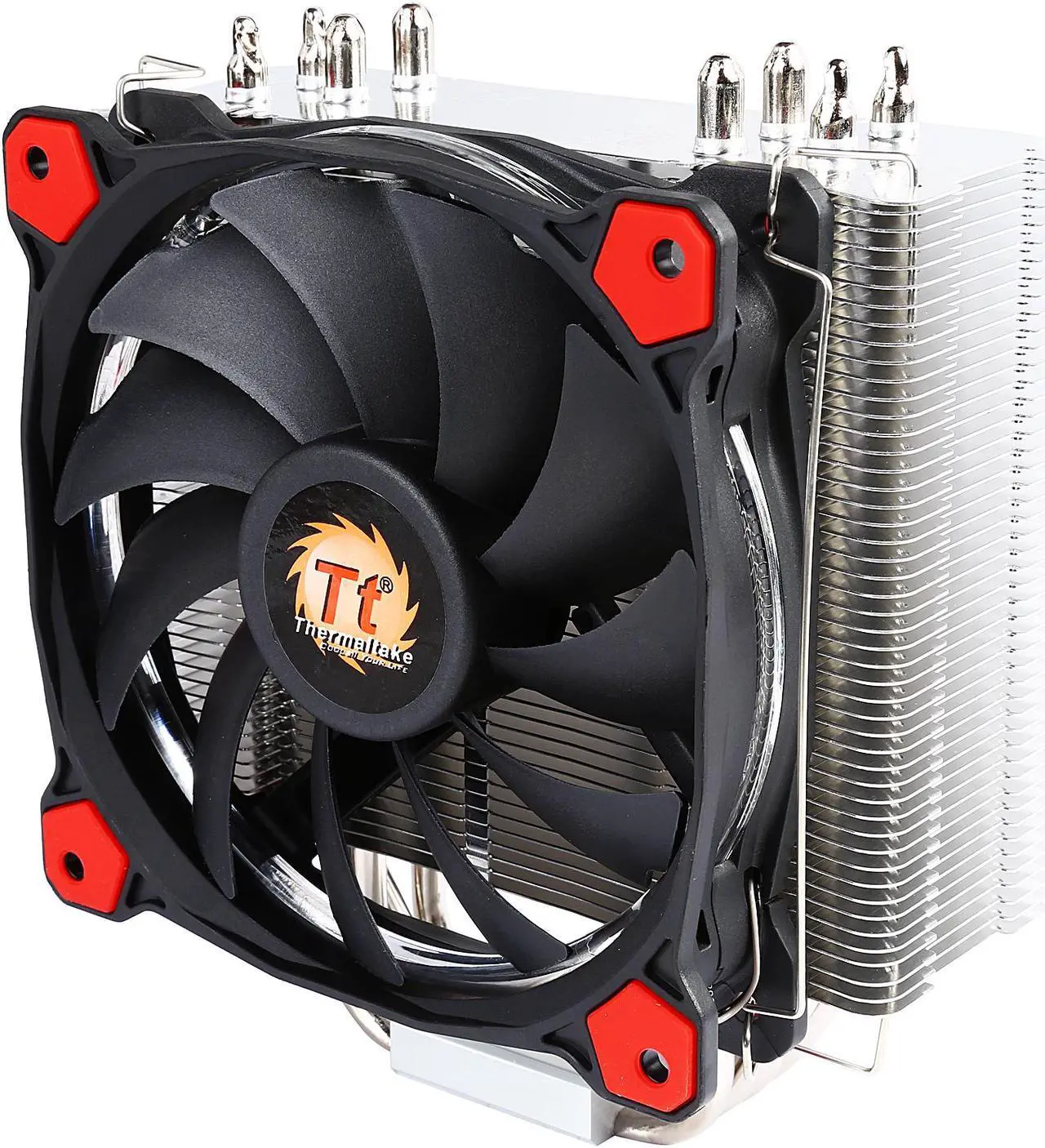 Alt view image 3 of 8 - Thermaltake Riing Silent 12 Red LED 150W Intel/AMD 120mm CPU Cooler CL-P022-AL12RE-A
