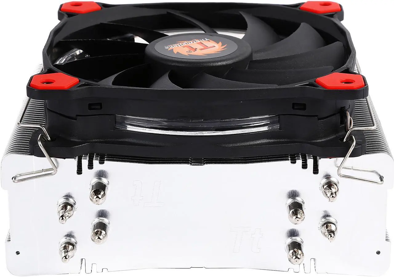Alt view image 7 of 8 - Thermaltake Riing Silent 12 Red LED 150W Intel/AMD 120mm CPU Cooler CL-P022-AL12RE-A