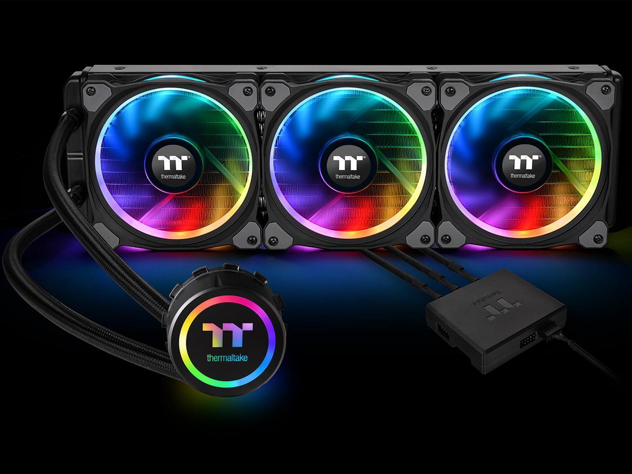 Alt view image 7 of 10 - Thermaltake Floe AIO Triple Riing RGB 360 TT Premium Edition PWM AM4 LGA2066 Ready Liquid Cooling System, CL-W158-PL12SW-A LGA 1700 Compatible