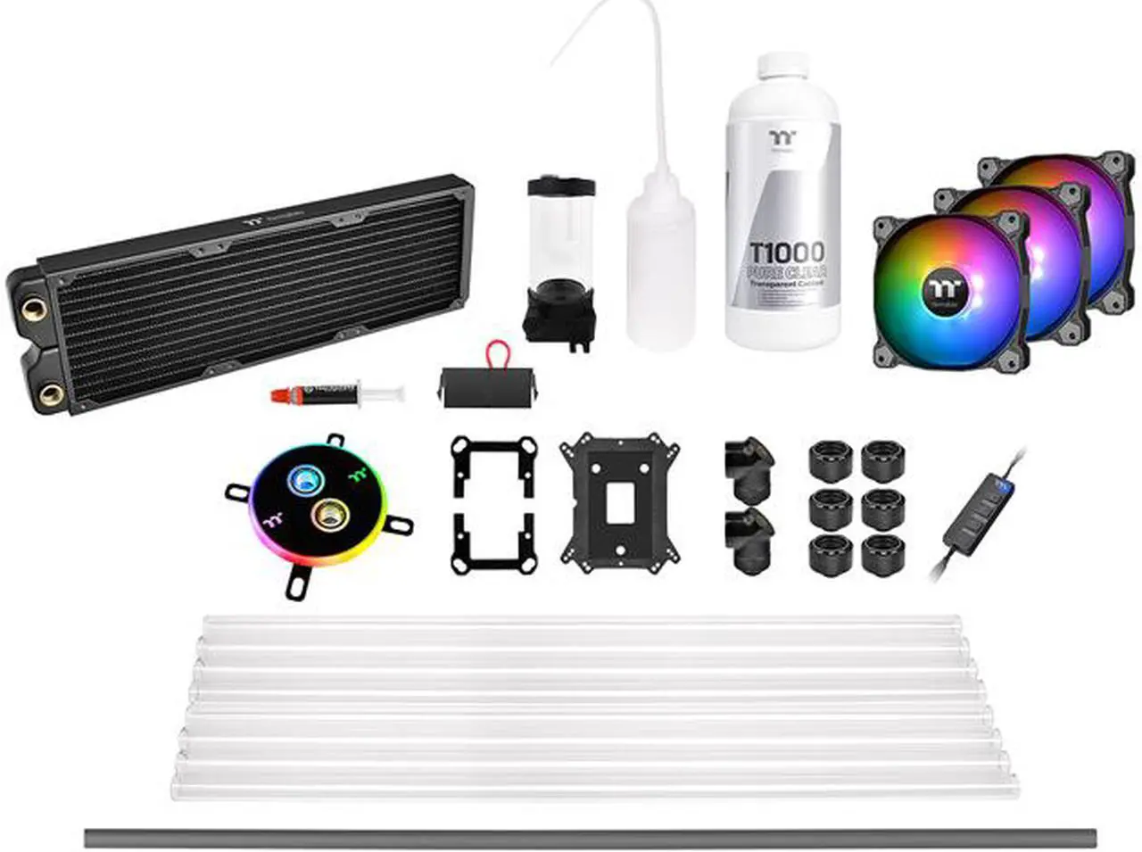 Main image of Thermaltake C360, DDC Res/Pump, 5V Motherboard Sync ARGB, Copper Radiator, PETG Hard Tube, Water Cooling Kit CL-W243-CU12SW-A, LGA 1700 Compatible