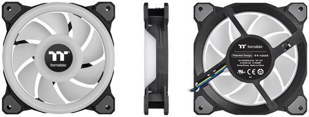 Alt view image 3 of 8 - Thermaltake Riing Quad CL-F089-PL14SW-B 140mm RGB LED Radiator Fan 3 Pack