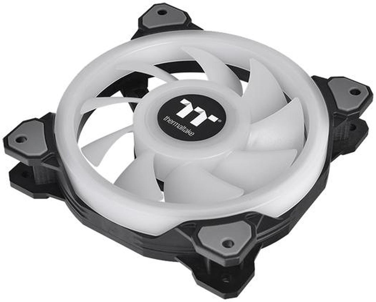 Alt view image 2 of 8 - Thermaltake Riing Quad CL-F089-PL14SW-B 140mm RGB LED Radiator Fan 3 Pack