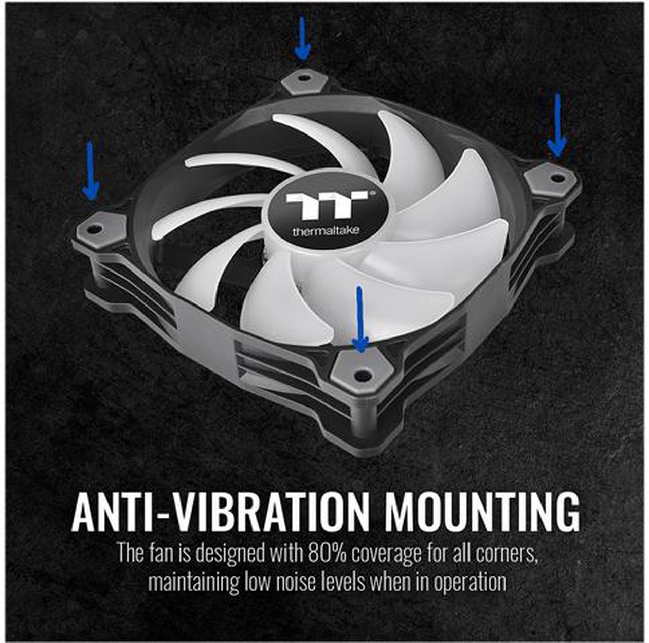 Alt view image 6 of 8 - Thermaltake Pure A14 140mm Blue LED PWM Controlled Hydraulic Bearing High Airflow High Performance Case/Radiator Fan, CL-F110-PL14BU-B