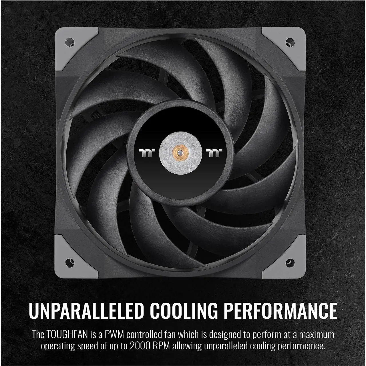 Alt view image 3 of 6 - Thermaltake TOUGHFAN 14 Black PWM 500 - 2000 RPM Controlled High Static Pressure 140mm Circular Radiator Fan with Anti-Vibration Mounting System Cooling, (2 Fan Pack), CL-F085-PL14BL-A