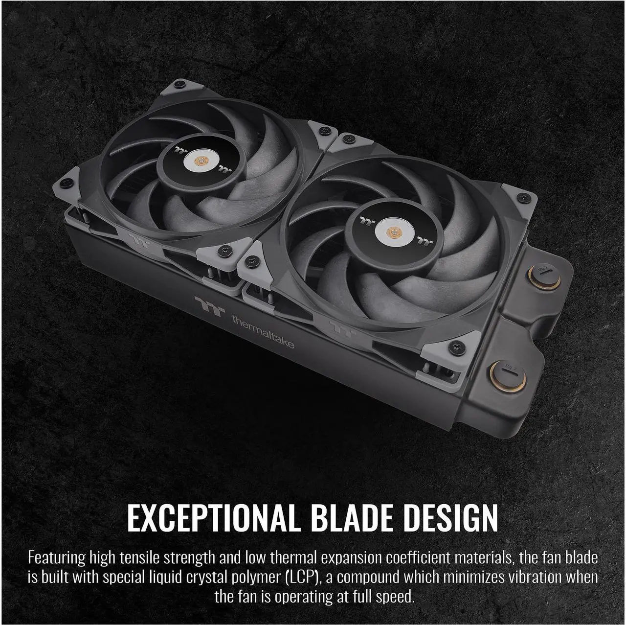 Alt view image 4 of 6 - Thermaltake TOUGHFAN 14 Black PWM 500 - 2000 RPM Controlled High Static Pressure 140mm Circular Radiator Fan with Anti-Vibration Mounting System Cooling, (2 Fan Pack), CL-F085-PL14BL-A