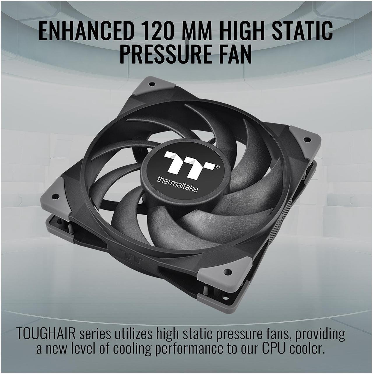 Alt view image 3 of 6 - Thermaltake TOUGHAIR 310 170W TDP CPU Cooler, Intel/AMD Universal Socket (LGA 1200/1700), 120mm 2000RPM High Static Pressure PWM Fan with High Performance Copper Heat Pipes LGA 1700 Ready
