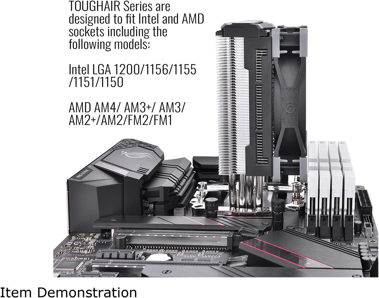 Alt view image 6 of 6 - Thermaltake TOUGHAIR 310 170W TDP CPU Cooler, Intel/AMD Universal Socket (LGA 1200/1700), 120mm 2000RPM High Static Pressure PWM Fan with High Performance Copper Heat Pipes LGA 1700 Ready