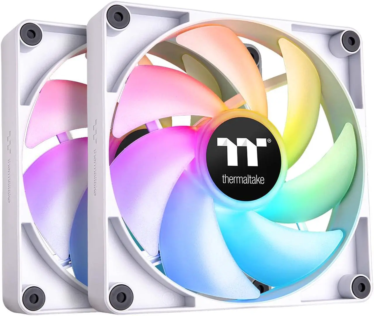 Alt view image 3 of 4 - Thermaltake CT120 ARGB Sync PC Cooling Fan White (2-Fan Pack), 5V Motherboard Sync, 16.8 Million Colors 9 Addressable LEDs, 120 mm Hydraulic Bearing Case/Radiator Fan, CL-F153-PL12SW-A