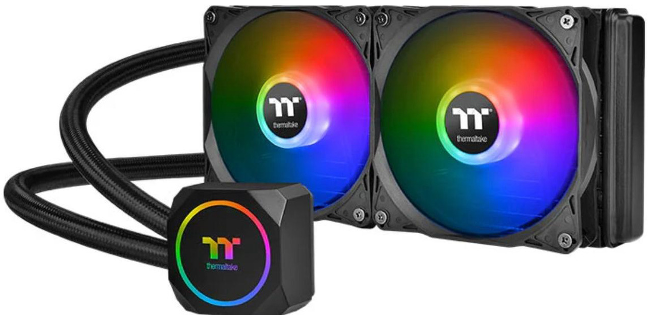 Open Box: Thermaltake TH240 ARGB Sync 240mm AIO CPU Liquid Cooler, 2 x 120mm High Static Pressure ARGB Fans, Copper Water Block, 3300 RPM Pump, Motherboard Sync, Intel/AMD - Black - Newegg.com - Open Box condition - Image 2