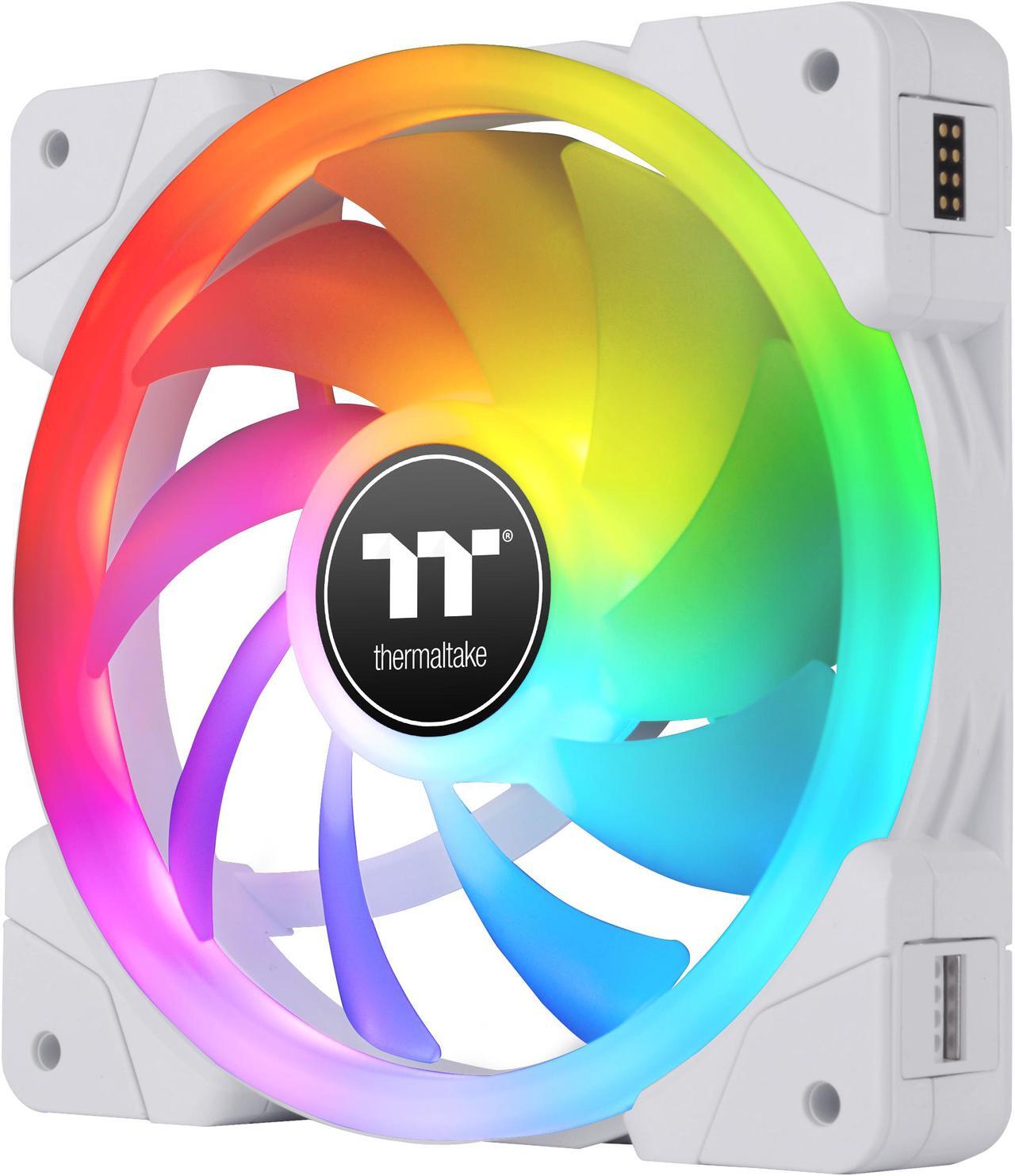 Main image of Thermaltake SWAFAN EX 14 RGB PC Cooling Fan White, 500 ~ 2000 RPM, Magnetic Connection, Reversable Blades, controller included, CL-F162-PL14SW-A