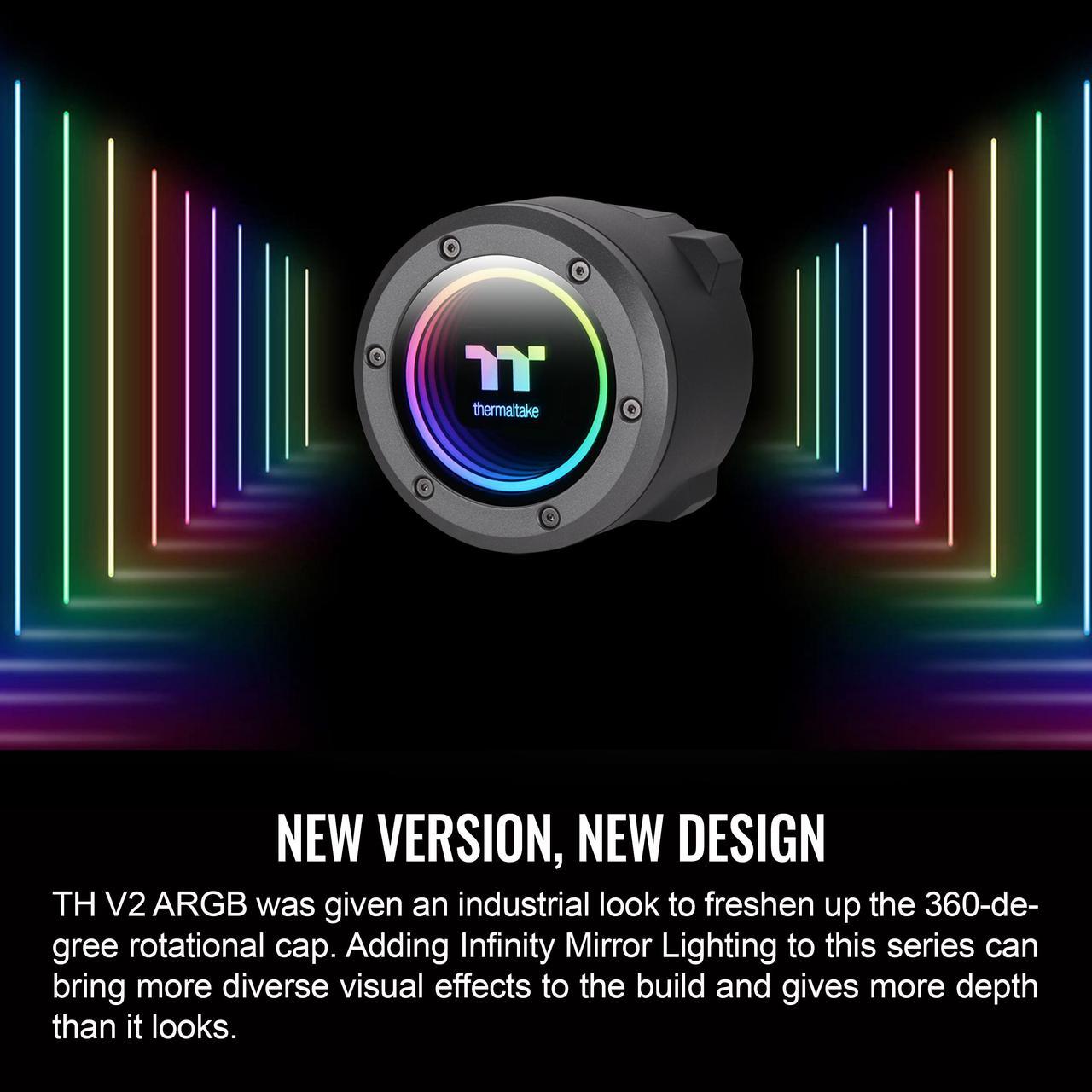 Alt view image 4 of 6 - Thermaltake TH420 ARGB Sync V2 CPU Liquid Cooler/AlO Liquid Cooling/Fan 140mm*3/PWM 500~2000 RPM/Mirror Waterblock/MB ARGB Sync Control, CL-W376-PL14SW-A