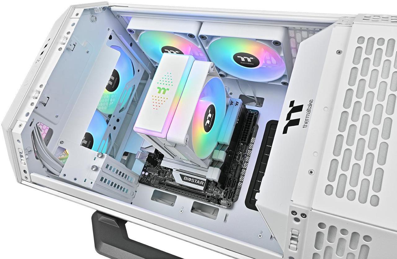 Alt view image 10 of 11 - Thermaltake ASTRIA 200 ARGB CPU Cooler; 4 Copper Heat Pipes; 120mm PWM Fan; 500~1800RPM; Single Tower; Intel/AMD; 210W TDP; White; CL-P137-AL12SW-A